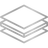 Three stacked rectangular layers with a gradient silver color, representing a layered design.