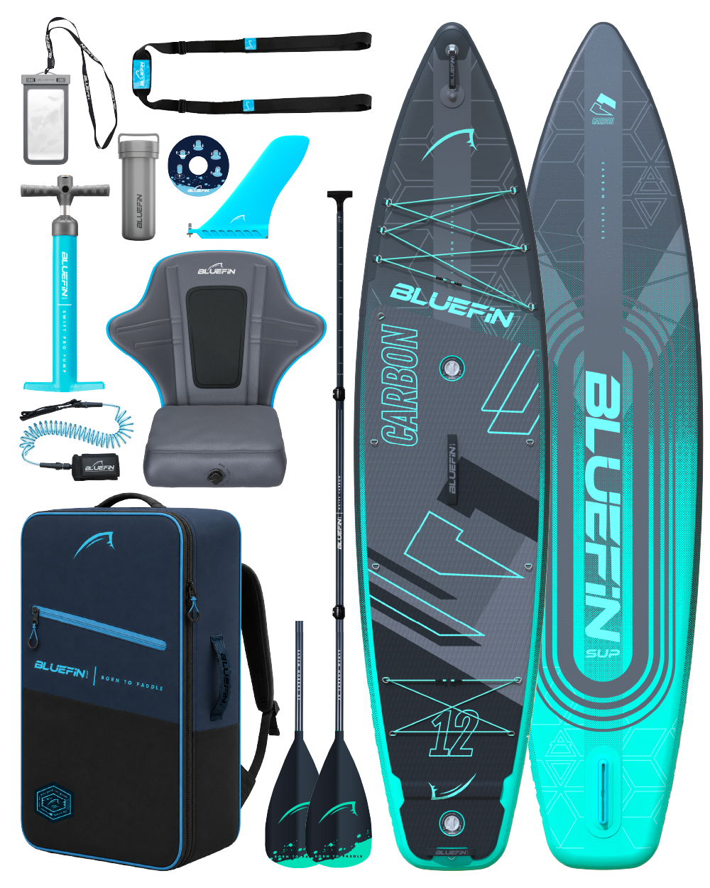 Mint Carbon 12' Premium Inflatable SUP Paddleboard