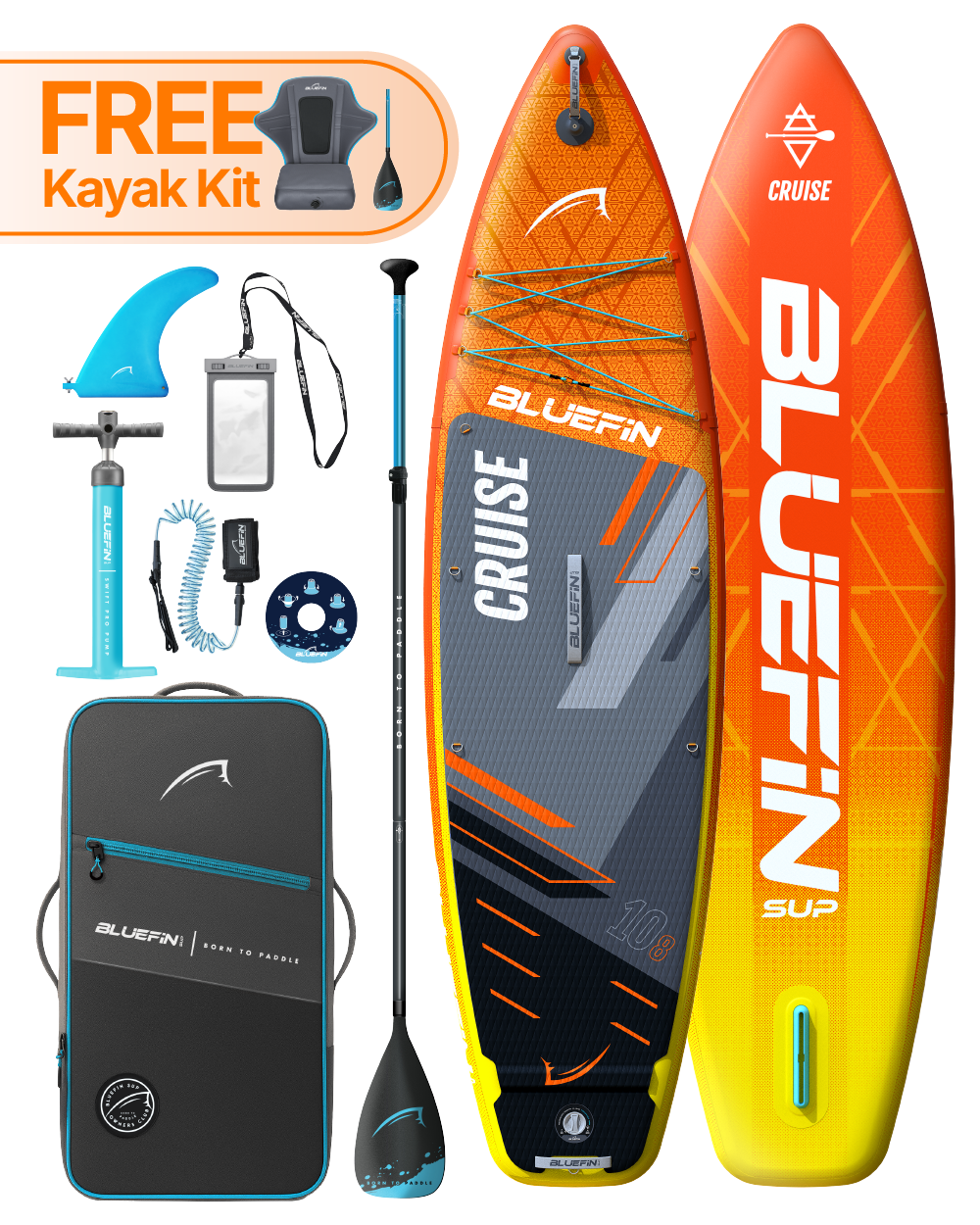 Cruise 10'8 Inflatable Paddleboard SUP - Orange
