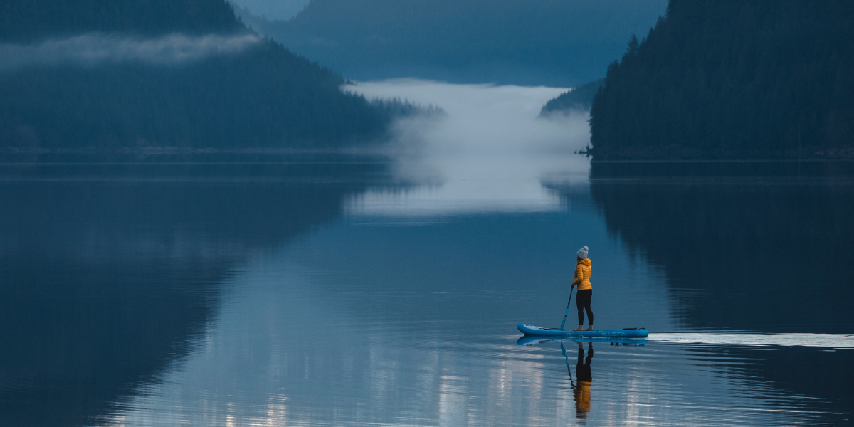 woman paddleboarding