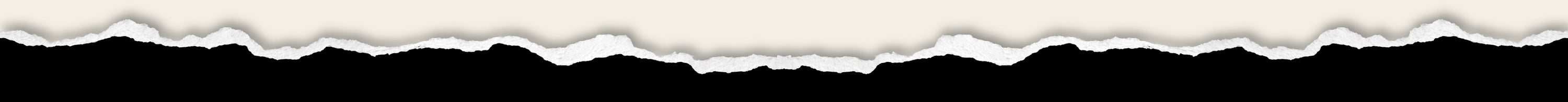 Torn paper edge with a white top layer and a black background, creating a textured contrast.