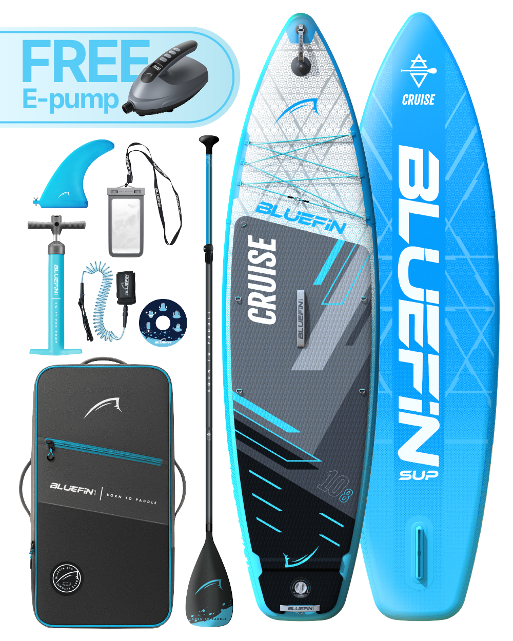 Cruise 10'8 Inflatable Paddleboard SUP - Blue