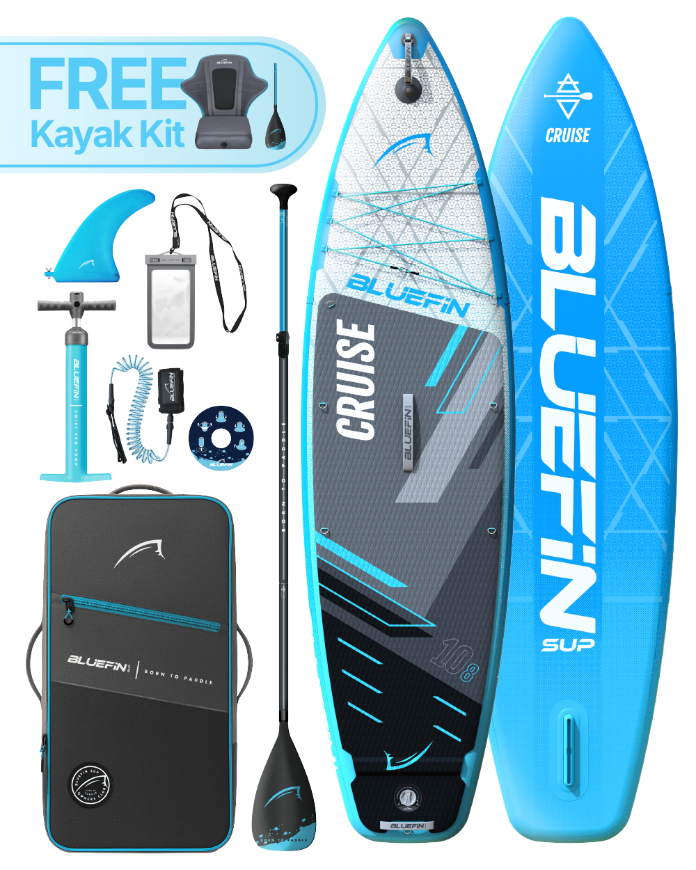 Cruise 10'8 Inflatable Paddleboard SUP - Blue