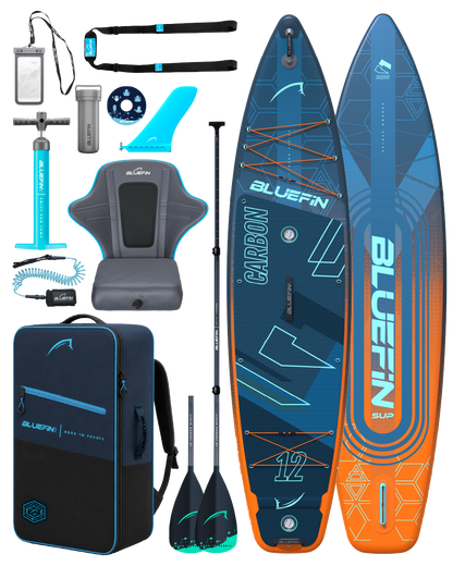 Orange Carbon 12' Premium Inflatable SUP Paddleboard